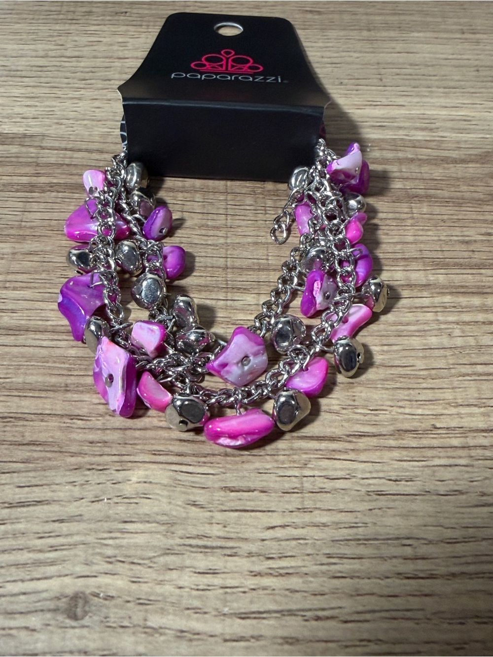 paparazzi Pink Shell Multi-Strand Charm Bracelet